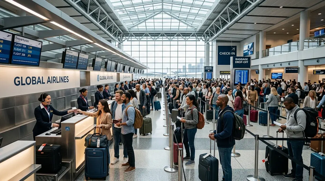 Aéroport aux heures de pointe : éviter les files et retards