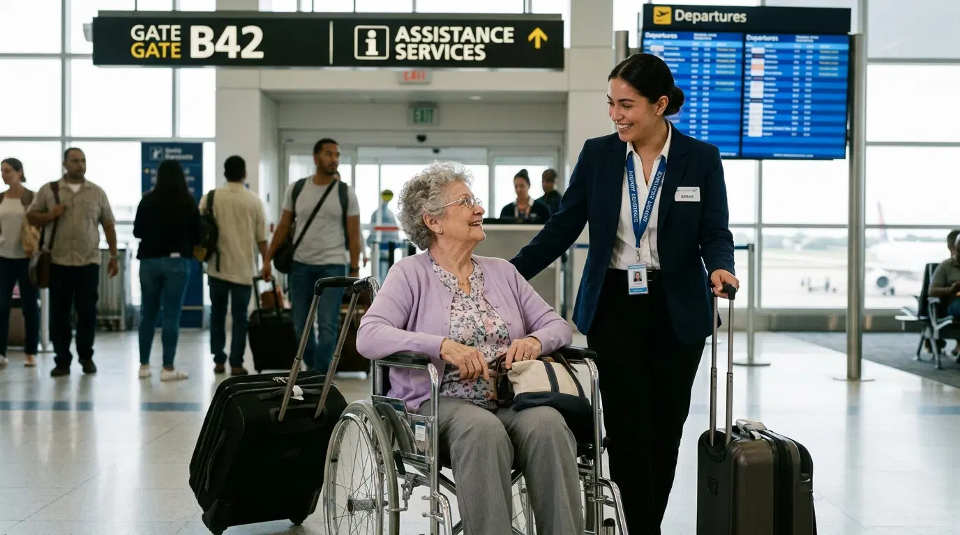 Asistencia aeroportuaria para personas mayores