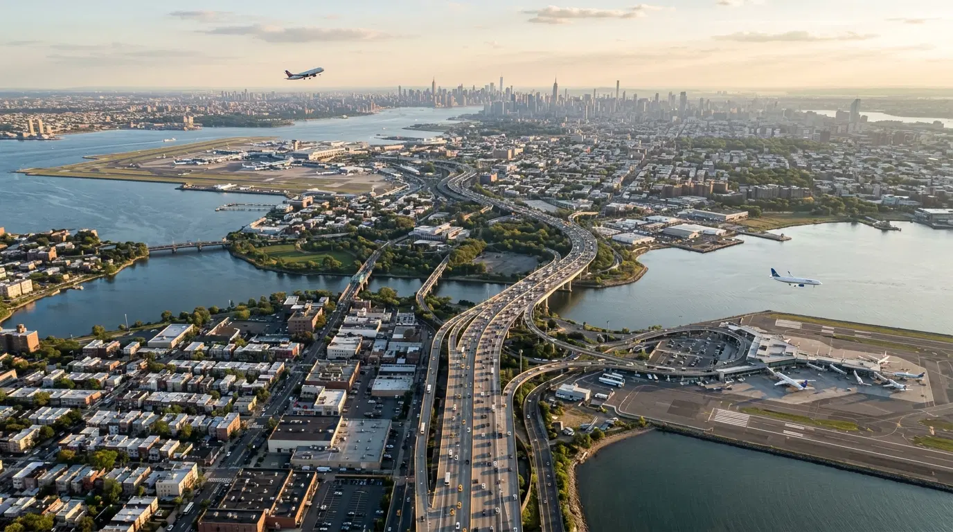 Distância entre JFK e LaGuardia: km e tempo de viagem