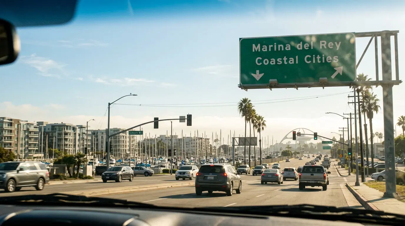 LAX até Marina del Rey distância: tempo de viagem e transporte