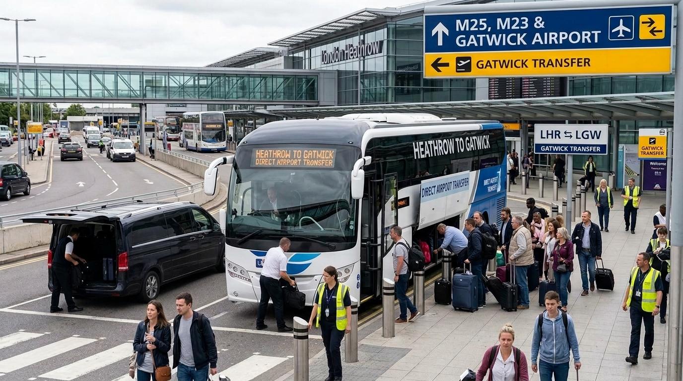 De Heathrow a Gatwick: autocar, tren o traslado privado